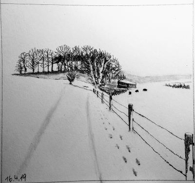 Schneelandschaft bei Granting 2019